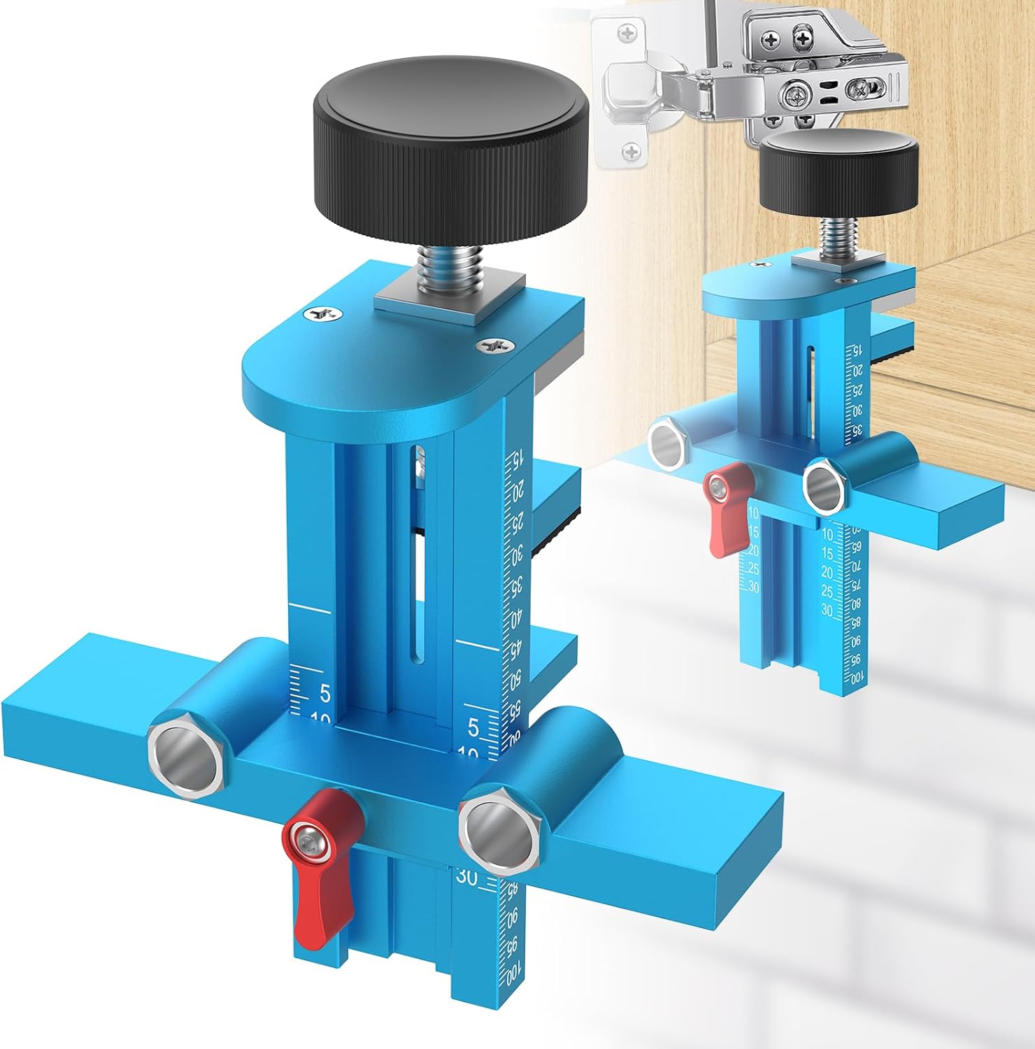Furniture Hardware Jig - 3-in-1 kastdeur montagehulpstuk terugloopbeveiliging gereedschap installatiepositioneerder